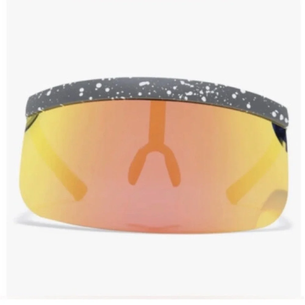 Tipsy Elves Canyon Oversized Shield‎ Sunglasses Mirrored Lens Speckled Frame